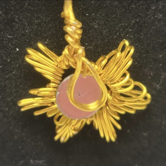 Gold and Clear Crystal Sunburst Necklace - Picture 8 of 8